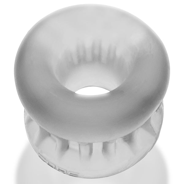 OXBALLS CORE Ribbed Tug-Down Grip Comfort Squeeze Ball Stretcher - Velvet Clear Ice - Extreme Toyz Singapore - https://extremetoyz.com.sg - Sex Toys and Lingerie Online Store - Bondage Gear / Vibrators / Electrosex Toys / Wireless Remote Control Vibes / Sexy Lingerie and Role Play / BDSM / Dungeon Furnitures / Dildos and Strap Ons &nbsp;/ Anal and Prostate Massagers / Anal Douche and Cleaning Aide / Delay Sprays and Gels / Lubricants and more...