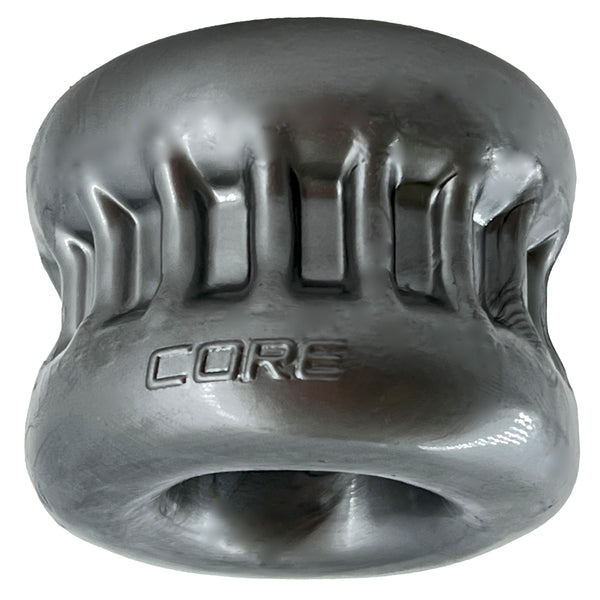 OXBALLS CORE Ribbed Tug-Down Grip Comfort Squeeze Ball Stretcher - Metallic Steel - Extreme Toyz Singapore - https://extremetoyz.com.sg - Sex Toys and Lingerie Online Store - Bondage Gear / Vibrators / Electrosex Toys / Wireless Remote Control Vibes / Sexy Lingerie and Role Play / BDSM / Dungeon Furnitures / Dildos and Strap Ons &nbsp;/ Anal and Prostate Massagers / Anal Douche and Cleaning Aide / Delay Sprays and Gels / Lubricants and more...