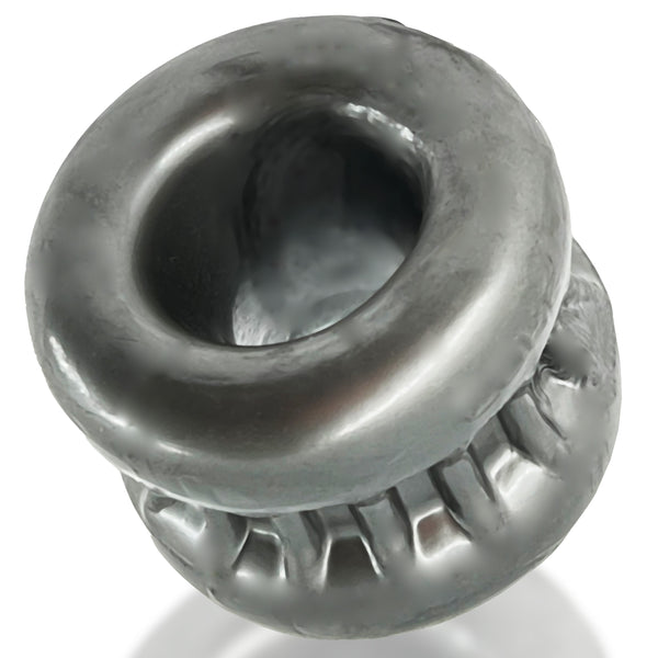 OXBALLS CORE Ribbed Tug-Down Grip Comfort Squeeze Ball Stretcher - Metallic Steel - Extreme Toyz Singapore - https://extremetoyz.com.sg - Sex Toys and Lingerie Online Store - Bondage Gear / Vibrators / Electrosex Toys / Wireless Remote Control Vibes / Sexy Lingerie and Role Play / BDSM / Dungeon Furnitures / Dildos and Strap Ons &nbsp;/ Anal and Prostate Massagers / Anal Douche and Cleaning Aide / Delay Sprays and Gels / Lubricants and more...