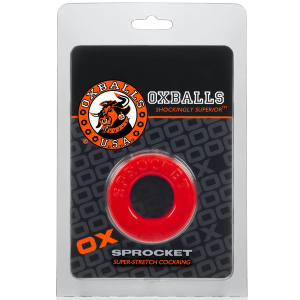 OXBALLS SPROCKET Super-Stretch Cockring - Red - Extreme Toyz Singapore - https://extremetoyz.com.sg - Sex Toys and Lingerie Online Store - Bondage Gear / Vibrators / Electrosex Toys / Wireless Remote Control Vibes / Sexy Lingerie and Role Play / BDSM / Dungeon Furnitures / Dildos and Strap Ons &nbsp;/ Anal and Prostate Massagers / Anal Douche and Cleaning Aide / Delay Sprays and Gels / Lubricants and more...