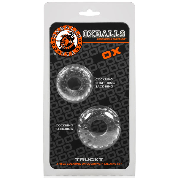 OXBALLS TRUCKT 2-Pack Cockring Set - Clear - Extreme Toyz Singapore - https://extremetoyz.com.sg - Sex Toys and Lingerie Online Store - Bondage Gear / Vibrators / Electrosex Toys / Wireless Remote Control Vibes / Sexy Lingerie and Role Play / BDSM / Dungeon Furnitures / Dildos and Strap Ons &nbsp;/ Anal and Prostate Massagers / Anal Douche and Cleaning Aide / Delay Sprays and Gels / Lubricants and more...