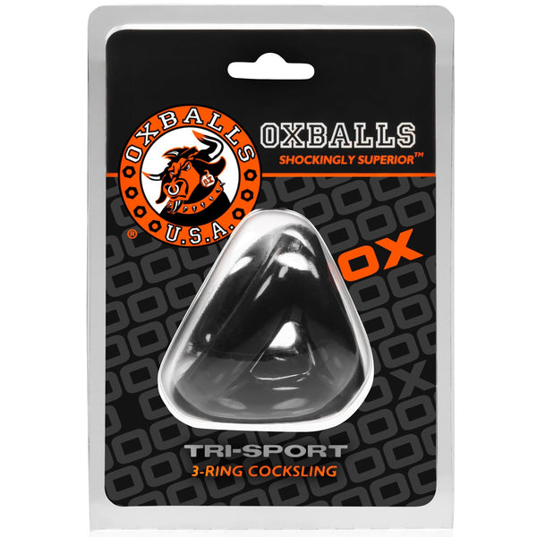 OXBALLS TRI-SPORT 3-Ring Cocksling - Black - Extreme Toyz Singapore - https://extremetoyz.com.sg - Sex Toys and Lingerie Online Store - Bondage Gear / Vibrators / Electrosex Toys / Wireless Remote Control Vibes / Sexy Lingerie and Role Play / BDSM / Dungeon Furnitures / Dildos and Strap Ons &nbsp;/ Anal and Prostate Massagers / Anal Douche and Cleaning Aide / Delay Sprays and Gels / Lubricants and more...