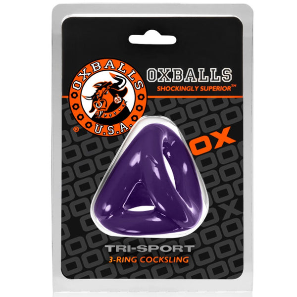 OXBALLS TRI-SPORT 3-Ring Cocksling - Eggplant - Extreme Toyz Singapore - https://extremetoyz.com.sg - Sex Toys and Lingerie Online Store - Bondage Gear / Vibrators / Electrosex Toys / Wireless Remote Control Vibes / Sexy Lingerie and Role Play / BDSM / Dungeon Furnitures / Dildos and Strap Ons &nbsp;/ Anal and Prostate Massagers / Anal Douche and Cleaning Aide / Delay Sprays and Gels / Lubricants and more...