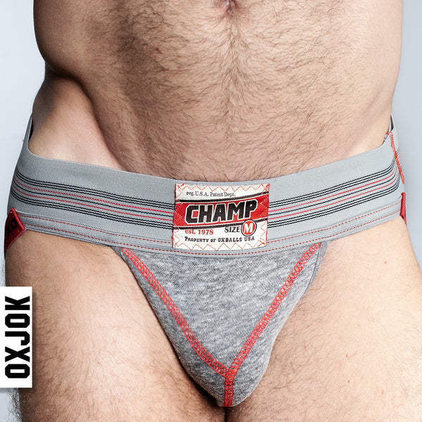 OXJOK by OXBALLS CHAMP Vintage Sweatshirt Jock Strap - Gray Heather - Extreme Toyz Singapore - https://extremetoyz.com.sg - Sex Toys and Lingerie Online Store - Bondage Gear / Vibrators / Electrosex Toys / Wireless Remote Control Vibes / Sexy Lingerie and Role Play / BDSM / Dungeon Furnitures / Dildos and Strap Ons &nbsp;/ Anal and Prostate Massagers / Anal Douche and Cleaning Aide / Delay Sprays and Gels / Lubricants and more...