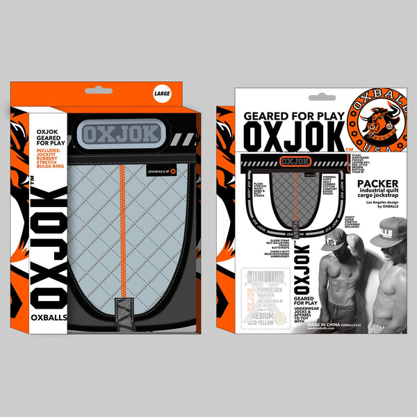 OXJOK by OXBALLS PACKER Industrial Quilt Cargo Jock Strap - Grey - Extreme Toyz Singapore - https://extremetoyz.com.sg - Sex Toys and Lingerie Online Store - Bondage Gear / Vibrators / Electrosex Toys / Wireless Remote Control Vibes / Sexy Lingerie and Role Play / BDSM / Dungeon Furnitures / Dildos and Strap Ons &nbsp;/ Anal and Prostate Massagers / Anal Douche and Cleaning Aide / Delay Sprays and Gels / Lubricants and more...