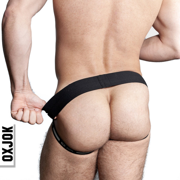 OXJOK by OXBALLS AIRMESH Swagger Jock Strap - Black - Extreme Toyz Singapore - https://extremetoyz.com.sg - Sex Toys and Lingerie Online Store - Bondage Gear / Vibrators / Electrosex Toys / Wireless Remote Control Vibes / Sexy Lingerie and Role Play / BDSM / Dungeon Furnitures / Dildos and Strap Ons &nbsp;/ Anal and Prostate Massagers / Anal Douche and Cleaning Aide / Delay Sprays and Gels / Lubricants and more...