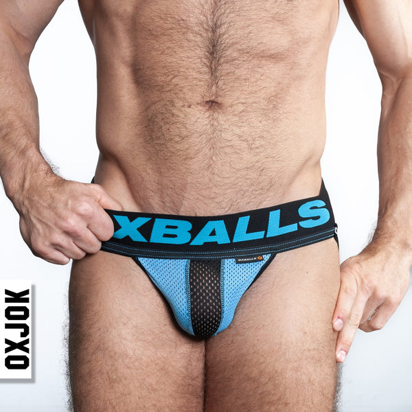 OXJOK by OXBALLS AIRMESH Swagger Jock Strap - Blue - Extreme Toyz Singapore - https://extremetoyz.com.sg - Sex Toys and Lingerie Online Store - Bondage Gear / Vibrators / Electrosex Toys / Wireless Remote Control Vibes / Sexy Lingerie and Role Play / BDSM / Dungeon Furnitures / Dildos and Strap Ons &nbsp;/ Anal and Prostate Massagers / Anal Douche and Cleaning Aide / Delay Sprays and Gels / Lubricants and more...