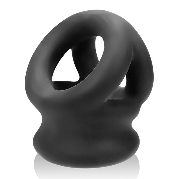 OXBALLS TRI-SQUEEZE 3-Ring Ballstretching Sling - Black - Extreme Toyz Singapore - https://extremetoyz.com.sg - Sex Toys and Lingerie Online Store - Bondage Gear / Vibrators / Electrosex Toys / Wireless Remote Control Vibes / Sexy Lingerie and Role Play / BDSM / Dungeon Furnitures / Dildos and Strap Ons &nbsp;/ Anal and Prostate Massagers / Anal Douche and Cleaning Aide / Delay Sprays and Gels / Lubricants and more...