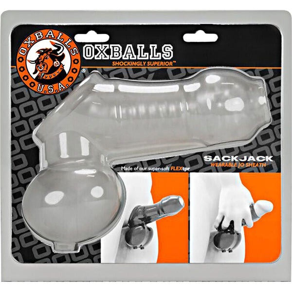 OXBALLS SACKJACK Dick + Ballsack Wearable JO Stroker - Clear Frost - Extreme Toyz Singapore - https://extremetoyz.com.sg - Sex Toys and Lingerie Online Store - Bondage Gear / Vibrators / Electrosex Toys / Wireless Remote Control Vibes / Sexy Lingerie and Role Play / BDSM / Dungeon Furnitures / Dildos and Strap Ons &nbsp;/ Anal and Prostate Massagers / Anal Douche and Cleaning Aide / Delay Sprays and Gels / Lubricants and more...