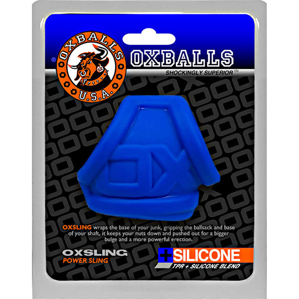 OXBALLS OXSLING Power Sling - Blue - Extreme Toyz Singapore - https://extremetoyz.com.sg - Sex Toys and Lingerie Online Store - Bondage Gear / Vibrators / Electrosex Toys / Wireless Remote Control Vibes / Sexy Lingerie and Role Play / BDSM / Dungeon Furnitures / Dildos and Strap Ons &nbsp;/ Anal and Prostate Massagers / Anal Douche and Cleaning Aide / Delay Sprays and Gels / Lubricants and more...