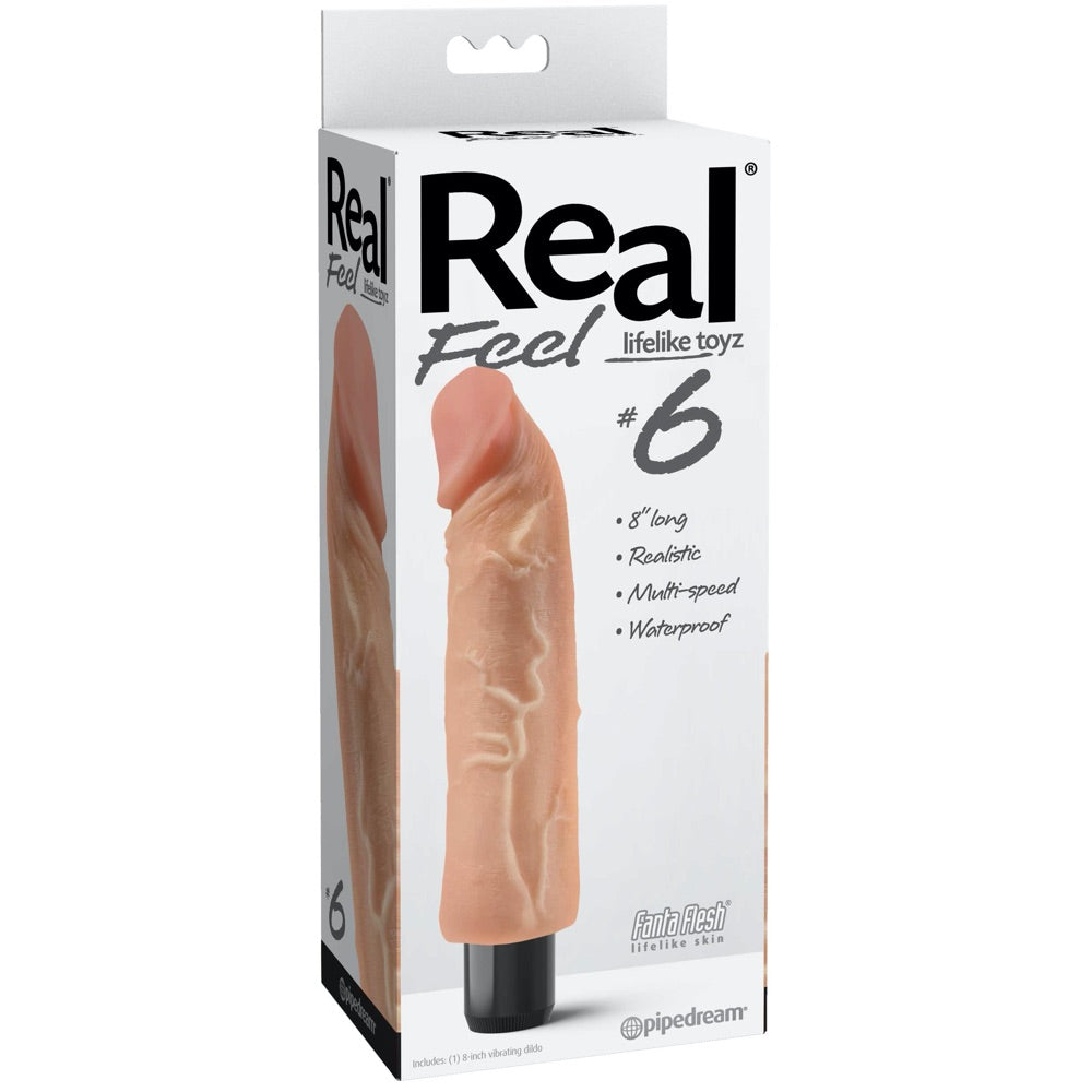 Pipedream Real Feel No. 6 Vibrating 8" Dildo - Light - Extreme Toyz Singapore - https://extremetoyz.com.sg - Sex Toys and Lingerie Online Store - Bondage Gear / Vibrators / Electrosex Toys / Wireless Remote Control Vibes / Sexy Lingerie and Role Play / BDSM / Dungeon Furnitures / Dildos and Strap Ons &nbsp;/ Anal and Prostate Massagers / Anal Douche and Cleaning Aide / Delay Sprays and Gels / Lubricants and more...