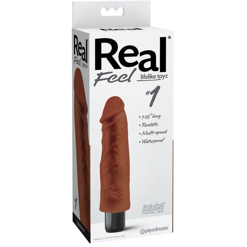 Pipedream Real Feel No. 1 Vibrating 7.25" Dildo - Brown - Extreme Toyz Singapore - https://extremetoyz.com.sg - Sex Toys and Lingerie Online Store - Bondage Gear / Vibrators / Electrosex Toys / Wireless Remote Control Vibes / Sexy Lingerie and Role Play / BDSM / Dungeon Furnitures / Dildos and Strap Ons &nbsp;/ Anal and Prostate Massagers / Anal Douche and Cleaning Aide / Delay Sprays and Gels / Lubricants and more...