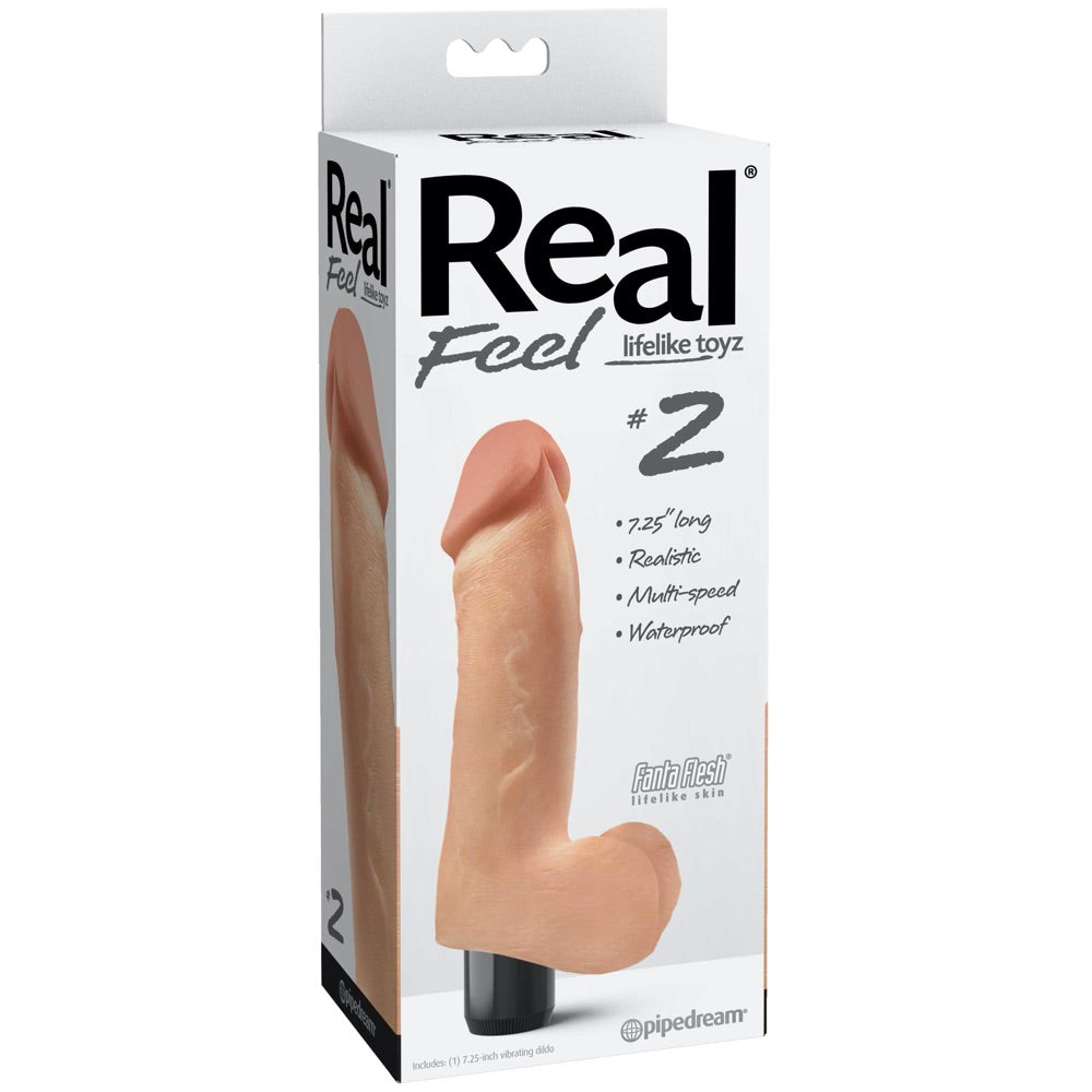 Pipedream Real Feel No. 2 Vibrating 7.25" Dildo - Light - Extreme Toyz Singapore - https://extremetoyz.com.sg - Sex Toys and Lingerie Online Store - Bondage Gear / Vibrators / Electrosex Toys / Wireless Remote Control Vibes / Sexy Lingerie and Role Play / BDSM / Dungeon Furnitures / Dildos and Strap Ons &nbsp;/ Anal and Prostate Massagers / Anal Douche and Cleaning Aide / Delay Sprays and Gels / Lubricants and more...