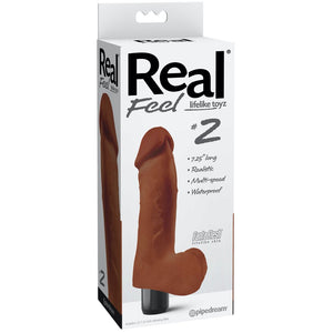 Pipedream Real Feel No. 2 Vibrating 7.25" Dildo - Brown - Extreme Toyz Singapore - https://extremetoyz.com.sg - Sex Toys and Lingerie Online Store - Bondage Gear / Vibrators / Electrosex Toys / Wireless Remote Control Vibes / Sexy Lingerie and Role Play / BDSM / Dungeon Furnitures / Dildos and Strap Ons &nbsp;/ Anal and Prostate Massagers / Anal Douche and Cleaning Aide / Delay Sprays and Gels / Lubricants and more...