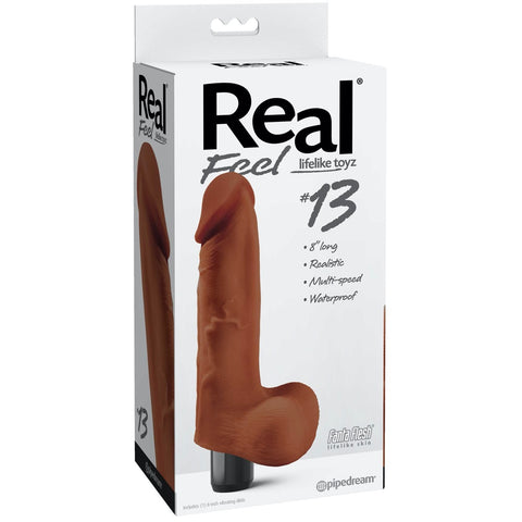 Pipedream Real Feel® No. 13 Vibrating Dildo - Brown - Extreme Toyz Singapore - https://extremetoyz.com.sg - Sex Toys and Lingerie Online Store - Bondage Gear / Vibrators / Electrosex Toys / Wireless Remote Control Vibes / Sexy Lingerie and Role Play / BDSM / Dungeon Furnitures / Dildos and Strap Ons &nbsp;/ Anal and Prostate Massagers / Anal Douche and Cleaning Aide / Delay Sprays and Gels / Lubricants and more...