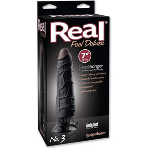 Pipedream Real Feel Deluxe No. 3 Vibrating 7" Dildo - Black - Extreme Toyz Singapore - https://extremetoyz.com.sg - Sex Toys and Lingerie Online Store - Bondage Gear / Vibrators / Electrosex Toys / Wireless Remote Control Vibes / Sexy Lingerie and Role Play / BDSM / Dungeon Furnitures / Dildos and Strap Ons &nbsp;/ Anal and Prostate Massagers / Anal Douche and Cleaning Aide / Delay Sprays and Gels / Lubricants and more...