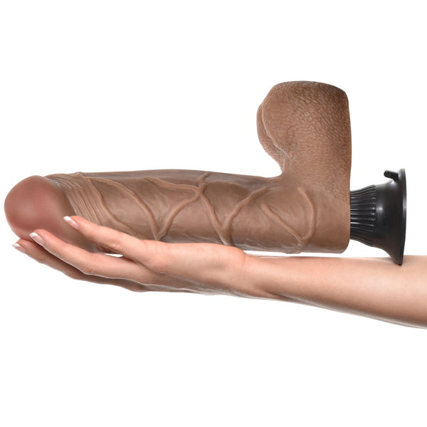 Pipedream Real Feel Deluxe No. 10 Vibrating 10" Dildo - Brown - Extreme Toyz Singapore - https://extremetoyz.com.sg - Sex Toys and Lingerie Online Store - Bondage Gear / Vibrators / Electrosex Toys / Wireless Remote Control Vibes / Sexy Lingerie and Role Play / BDSM / Dungeon Furnitures / Dildos and Strap Ons &nbsp;/ Anal and Prostate Massagers / Anal Douche and Cleaning Aide / Delay Sprays and Gels / Lubricants and more...