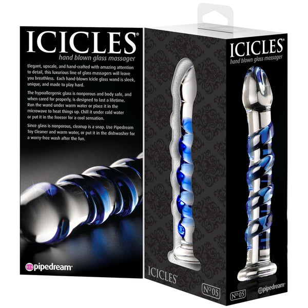 Pipedream Icicles No. 5 Glass Dildo - Extreme Toyz Singapore - https://extremetoyz.com.sg - Sex Toys and Lingerie Online Store - Bondage Gear / Vibrators / Electrosex Toys / Wireless Remote Control Vibes / Sexy Lingerie and Role Play / BDSM / Dungeon Furnitures / Dildos and Strap Ons &nbsp;/ Anal and Prostate Massagers / Anal Douche and Cleaning Aide / Delay Sprays and Gels / Lubricants and more...