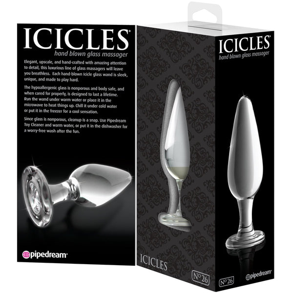 Pipedream Icicles No. 26 Glass Butt Plug - Extreme Toyz Singapore - https://extremetoyz.com.sg - Sex Toys and Lingerie Online Store - Bondage Gear / Vibrators / Electrosex Toys / Wireless Remote Control Vibes / Sexy Lingerie and Role Play / BDSM / Dungeon Furnitures / Dildos and Strap Ons &nbsp;/ Anal and Prostate Massagers / Anal Douche and Cleaning Aide / Delay Sprays and Gels / Lubricants and more...