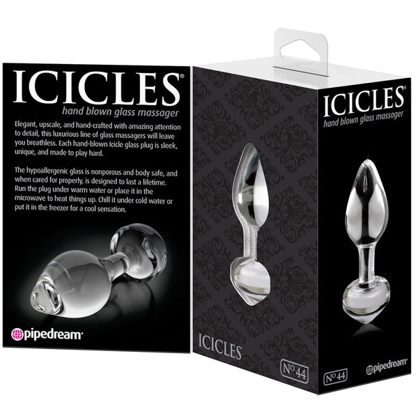 Pipedream Icicles No. 44 Glass Butt Plug - Extreme Toyz Singapore - https://extremetoyz.com.sg - Sex Toys and Lingerie Online Store - Bondage Gear / Vibrators / Electrosex Toys / Wireless Remote Control Vibes / Sexy Lingerie and Role Play / BDSM / Dungeon Furnitures / Dildos and Strap Ons &nbsp;/ Anal and Prostate Massagers / Anal Douche and Cleaning Aide / Delay Sprays and Gels / Lubricants and more...