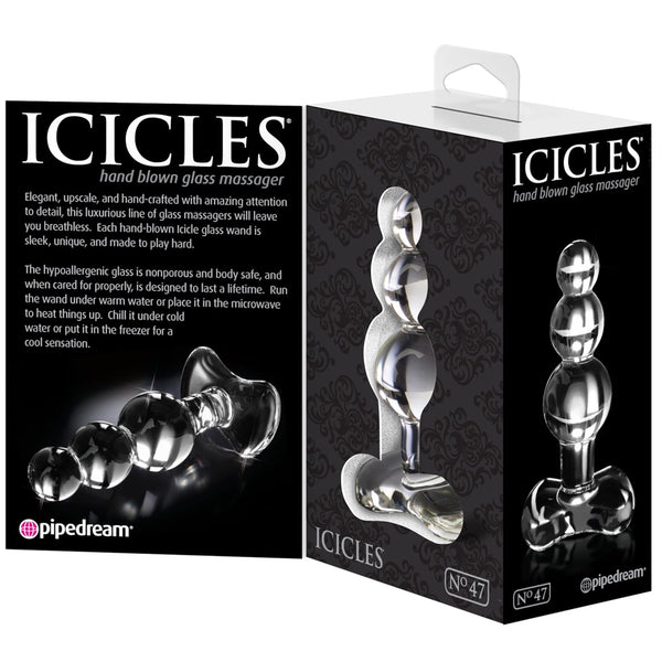 Pipedream Icicles No. 47 Glass Butt Plug - Extreme Toyz Singapore - https://extremetoyz.com.sg - Sex Toys and Lingerie Online Store - Bondage Gear / Vibrators / Electrosex Toys / Wireless Remote Control Vibes / Sexy Lingerie and Role Play / BDSM / Dungeon Furnitures / Dildos and Strap Ons &nbsp;/ Anal and Prostate Massagers / Anal Douche and Cleaning Aide / Delay Sprays and Gels / Lubricants and more...
