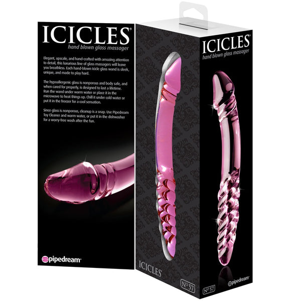 Pipedream Icicles No. 57 Double-Sided Glass Massager - Extreme Toyz Singapore - https://extremetoyz.com.sg - Sex Toys and Lingerie Online Store - Bondage Gear / Vibrators / Electrosex Toys / Wireless Remote Control Vibes / Sexy Lingerie and Role Play / BDSM / Dungeon Furnitures / Dildos and Strap Ons &nbsp;/ Anal and Prostate Massagers / Anal Douche and Cleaning Aide / Delay Sprays and Gels / Lubricants and more...