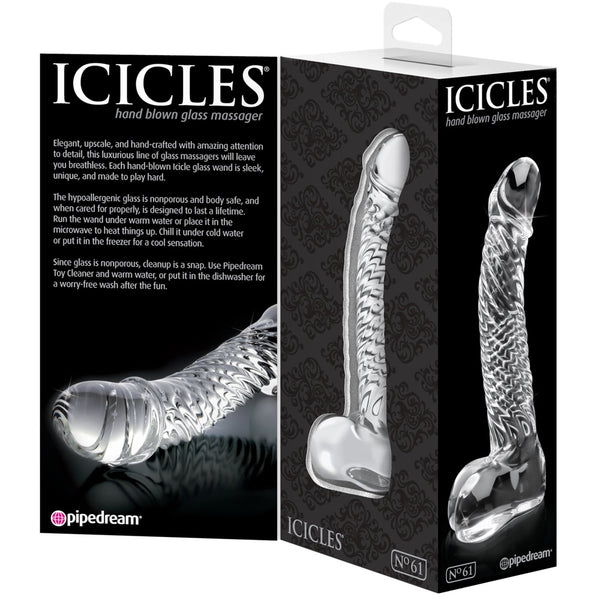 Pipedream Icicles No. 61 Glass Dildo - Extreme Toyz Singapore - https://extremetoyz.com.sg - Sex Toys and Lingerie Online Store - Bondage Gear / Vibrators / Electrosex Toys / Wireless Remote Control Vibes / Sexy Lingerie and Role Play / BDSM / Dungeon Furnitures / Dildos and Strap Ons &nbsp;/ Anal and Prostate Massagers / Anal Douche and Cleaning Aide / Delay Sprays and Gels / Lubricants and more...