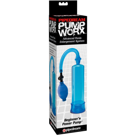 Pipedream Pump Worx Beginner's Power Pump - Blue - Extreme Toyz Singapore - https://extremetoyz.com.sg - Sex Toys and Lingerie Online Store - Bondage Gear / Vibrators / Electrosex Toys / Wireless Remote Control Vibes / Sexy Lingerie and Role Play / BDSM / Dungeon Furnitures / Dildos and Strap Ons &nbsp;/ Anal and Prostate Massagers / Anal Douche and Cleaning Aide / Delay Sprays and Gels / Lubricants and more...