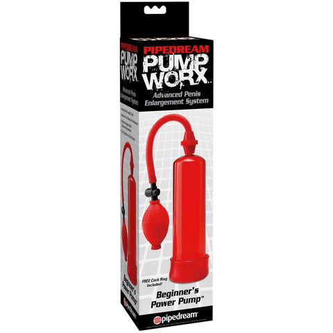 Pipedream Pump Worx Beginner's Power Pump - Red - Extreme Toyz Singapore - https://extremetoyz.com.sg - Sex Toys and Lingerie Online Store - Bondage Gear / Vibrators / Electrosex Toys / Wireless Remote Control Vibes / Sexy Lingerie and Role Play / BDSM / Dungeon Furnitures / Dildos and Strap Ons &nbsp;/ Anal and Prostate Massagers / Anal Douche and Cleaning Aide / Delay Sprays and Gels / Lubricants and more...