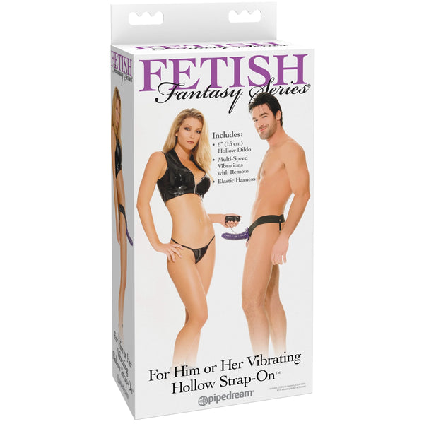 Fetish Fantasy Series For Him or Her Vibrating Hollow Strap-On - Purple