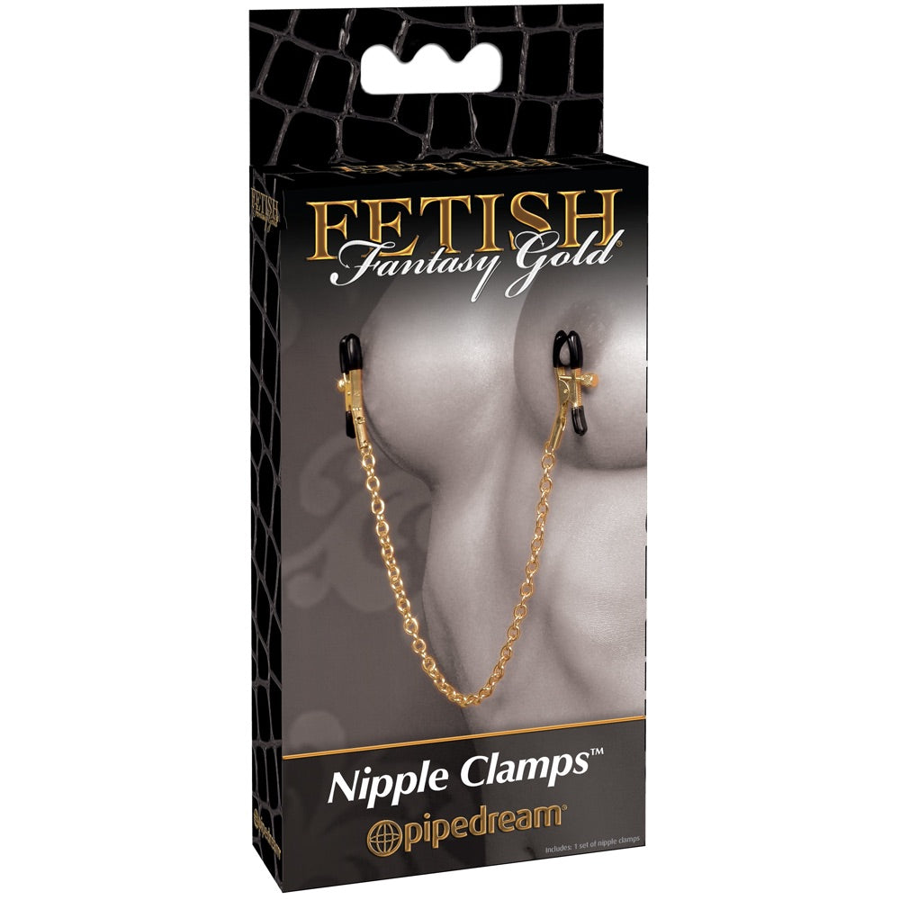 Pipedream Fetish Fantasy Gold Chain Nipple Clamps - Extreme Toyz Singapore - https://extremetoyz.com.sg - Sex Toys and Lingerie Online Store - Bondage Gear / Vibrators / Electrosex Toys / Wireless Remote Control Vibes / Sexy Lingerie and Role Play / BDSM / Dungeon Furnitures / Dildos and Strap Ons &nbsp;/ Anal and Prostate Massagers / Anal Douche and Cleaning Aide / Delay Sprays and Gels / Lubricants and more...