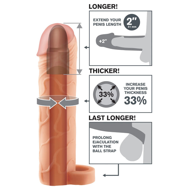 Fantasy X-Tensions Perfect 2" Extension with Ball Strap - Light