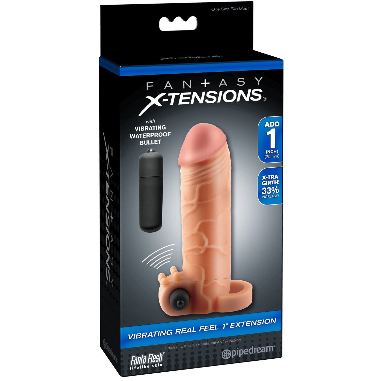 Fantasy X-Tensions Vibrating Real Feel 1" Extension - Light
