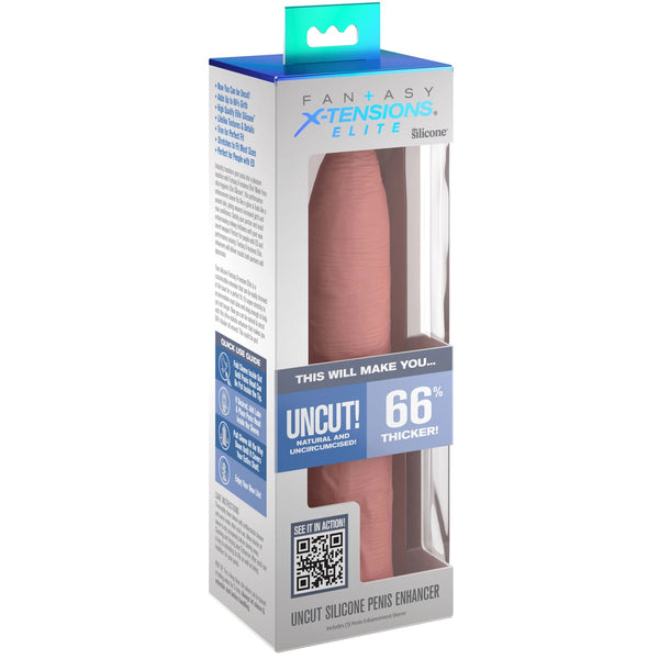 Fantasy X-Tensions Elite Uncut Silicone Penis Enhancer - Light