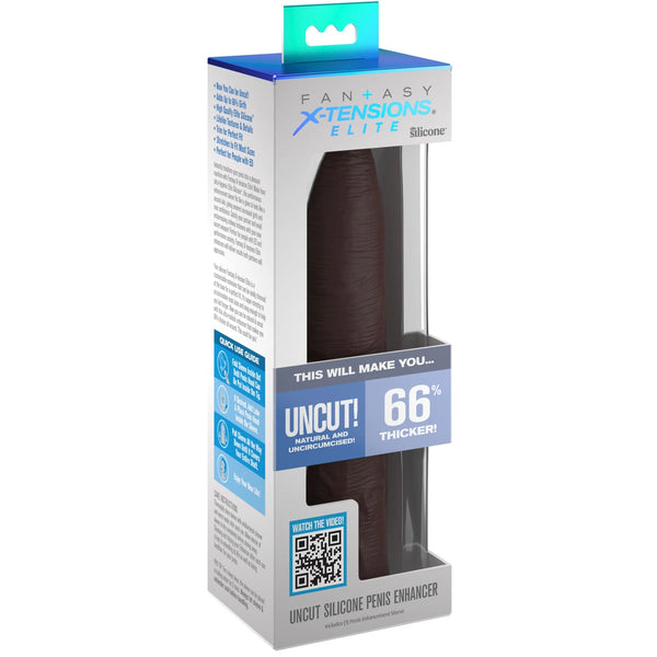 Fantasy X-Tensions Elite Uncut Silicone Penis Enhancer - Brown