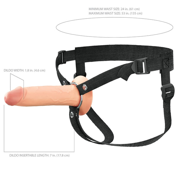 Fantasy X-tensions Elite 7" Hollow Silicone Strap-On - Light