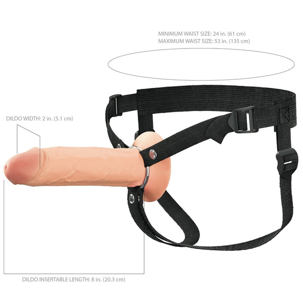 Fantasy X-tensions Elite 8" Hollow Silicone Strap-On - Light