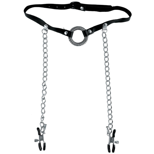 Pipedream Fetish Fantasy Series Limited Edition O-Ring Gag & Nipple Clamps - Extreme Toyz Singapore - https://extremetoyz.com.sg - Sex Toys and Lingerie Online Store - Bondage Gear / Vibrators / Electrosex Toys / Wireless Remote Control Vibes / Sexy Lingerie and Role Play / BDSM / Dungeon Furnitures / Dildos and Strap Ons &nbsp;/ Anal and Prostate Massagers / Anal Douche and Cleaning Aide / Delay Sprays and Gels / Lubricants and more...