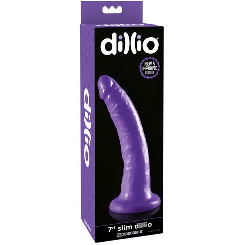 Pipedream Dillio 7" Slim Dildo - Purple - Extreme Toyz Singapore - https://extremetoyz.com.sg - Sex Toys and Lingerie Online Store - Bondage Gear / Vibrators / Electrosex Toys / Wireless Remote Control Vibes / Sexy Lingerie and Role Play / BDSM / Dungeon Furnitures / Dildos and Strap Ons &nbsp;/ Anal and Prostate Massagers / Anal Douche and Cleaning Aide / Delay Sprays and Gels / Lubricants and more...