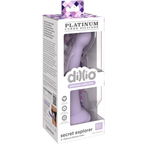 Pipedream Dillio Platinum Secret Explorer 6" Platinum Silicone Dildo - Purple - Extreme Toyz Singapore - https://extremetoyz.com.sg - Sex Toys and Lingerie Online Store - Bondage Gear / Vibrators / Electrosex Toys / Wireless Remote Control Vibes / Sexy Lingerie and Role Play / BDSM / Dungeon Furnitures / Dildos and Strap Ons &nbsp;/ Anal and Prostate Massagers / Anal Douche and Cleaning Aide / Delay Sprays and Gels / Lubricants and more...