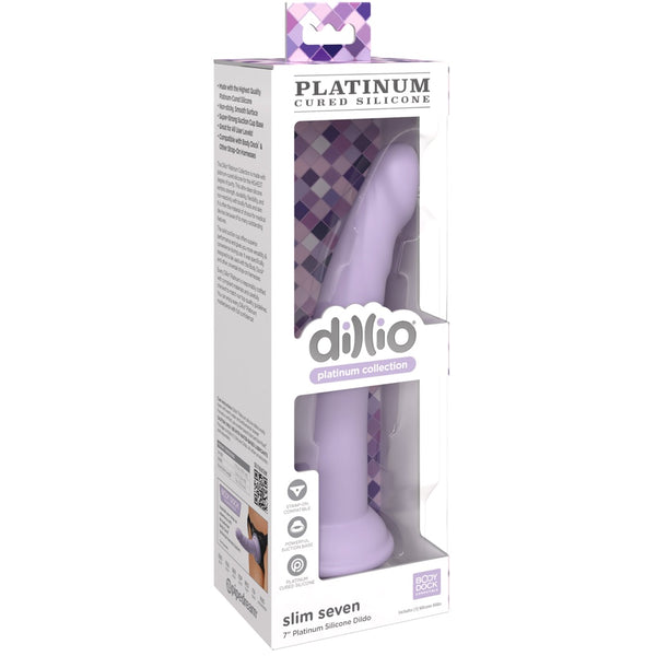 Pipedream Dillio Platinum Slim Seven 7" Platinum Silicone Dildo - Purple - Extreme Toyz Singapore - https://extremetoyz.com.sg - Sex Toys and Lingerie Online Store - Bondage Gear / Vibrators / Electrosex Toys / Wireless Remote Control Vibes / Sexy Lingerie and Role Play / BDSM / Dungeon Furnitures / Dildos and Strap Ons &nbsp;/ Anal and Prostate Massagers / Anal Douche and Cleaning Aide / Delay Sprays and Gels / Lubricants and more...