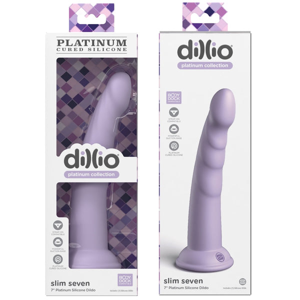 Pipedream Dillio Platinum Slim Seven 7" Platinum Silicone Dildo - Purple - Extreme Toyz Singapore - https://extremetoyz.com.sg - Sex Toys and Lingerie Online Store - Bondage Gear / Vibrators / Electrosex Toys / Wireless Remote Control Vibes / Sexy Lingerie and Role Play / BDSM / Dungeon Furnitures / Dildos and Strap Ons &nbsp;/ Anal and Prostate Massagers / Anal Douche and Cleaning Aide / Delay Sprays and Gels / Lubricants and more...