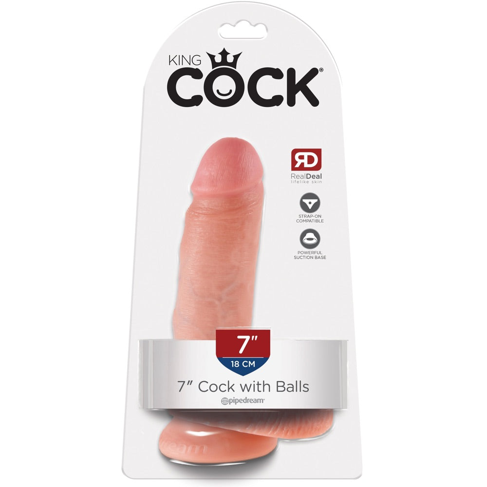 Pipedream King Cock 7" Cock with Balls - Light - Extreme Toyz Singapore - https://extremetoyz.com.sg - Sex Toys and Lingerie Online Store - Bondage Gear / Vibrators / Electrosex Toys / Wireless Remote Control Vibes / Sexy Lingerie and Role Play / BDSM / Dungeon Furnitures / Dildos and Strap Ons &nbsp;/ Anal and Prostate Massagers / Anal Douche and Cleaning Aide / Delay Sprays and Gels / Lubricants and more...