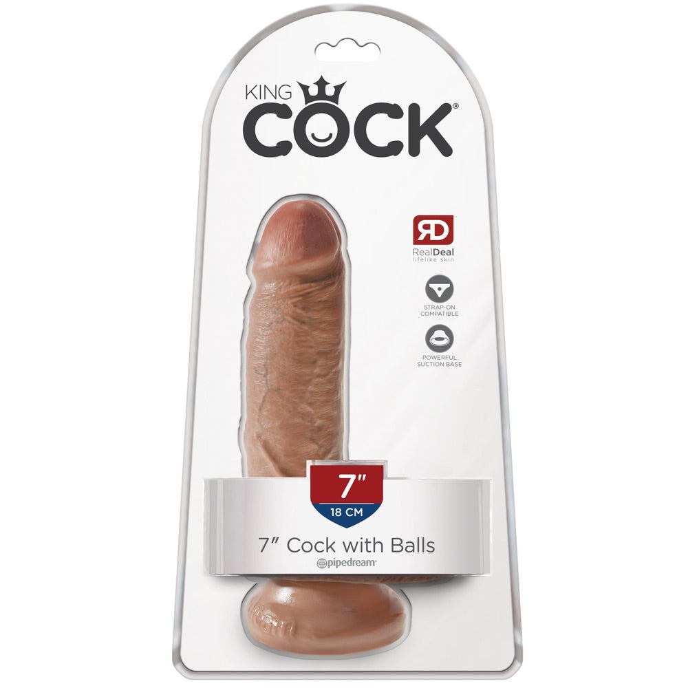 Pipedream King Cock 7" Cock with Balls - Tan - Extreme Toyz Singapore - https://extremetoyz.com.sg - Sex Toys and Lingerie Online Store - Bondage Gear / Vibrators / Electrosex Toys / Wireless Remote Control Vibes / Sexy Lingerie and Role Play / BDSM / Dungeon Furnitures / Dildos and Strap Ons &nbsp;/ Anal and Prostate Massagers / Anal Douche and Cleaning Aide / Delay Sprays and Gels / Lubricants and more...