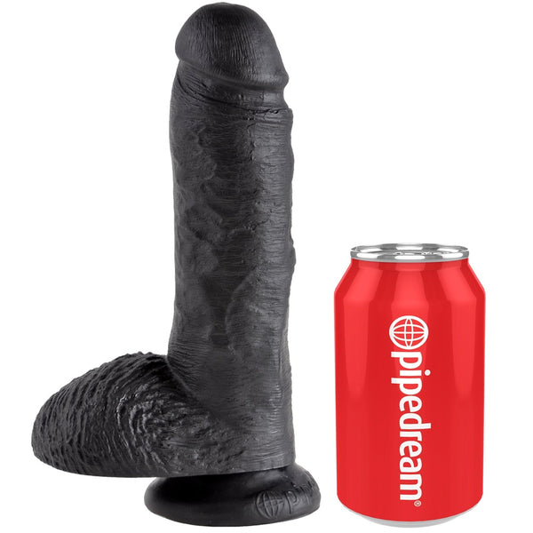 Pipedream King Cock 8" Cock with Balls - Black - Extreme Toyz Singapore - https://extremetoyz.com.sg - Sex Toys and Lingerie Online Store - Bondage Gear / Vibrators / Electrosex Toys / Wireless Remote Control Vibes / Sexy Lingerie and Role Play / BDSM / Dungeon Furnitures / Dildos and Strap Ons &nbsp;/ Anal and Prostate Massagers / Anal Douche and Cleaning Aide / Delay Sprays and Gels / Lubricants and more...