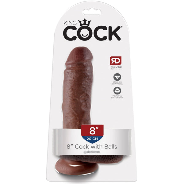 Pipedream King Cock 8" Cock with Balls - Brown - Extreme Toyz Singapore - https://extremetoyz.com.sg - Sex Toys and Lingerie Online Store - Bondage Gear / Vibrators / Electrosex Toys / Wireless Remote Control Vibes / Sexy Lingerie and Role Play / BDSM / Dungeon Furnitures / Dildos and Strap Ons &nbsp;/ Anal and Prostate Massagers / Anal Douche and Cleaning Aide / Delay Sprays and Gels / Lubricants and more...