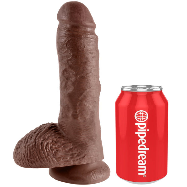 Pipedream King Cock 8" Cock with Balls - Brown - Extreme Toyz Singapore - https://extremetoyz.com.sg - Sex Toys and Lingerie Online Store - Bondage Gear / Vibrators / Electrosex Toys / Wireless Remote Control Vibes / Sexy Lingerie and Role Play / BDSM / Dungeon Furnitures / Dildos and Strap Ons &nbsp;/ Anal and Prostate Massagers / Anal Douche and Cleaning Aide / Delay Sprays and Gels / Lubricants and more...