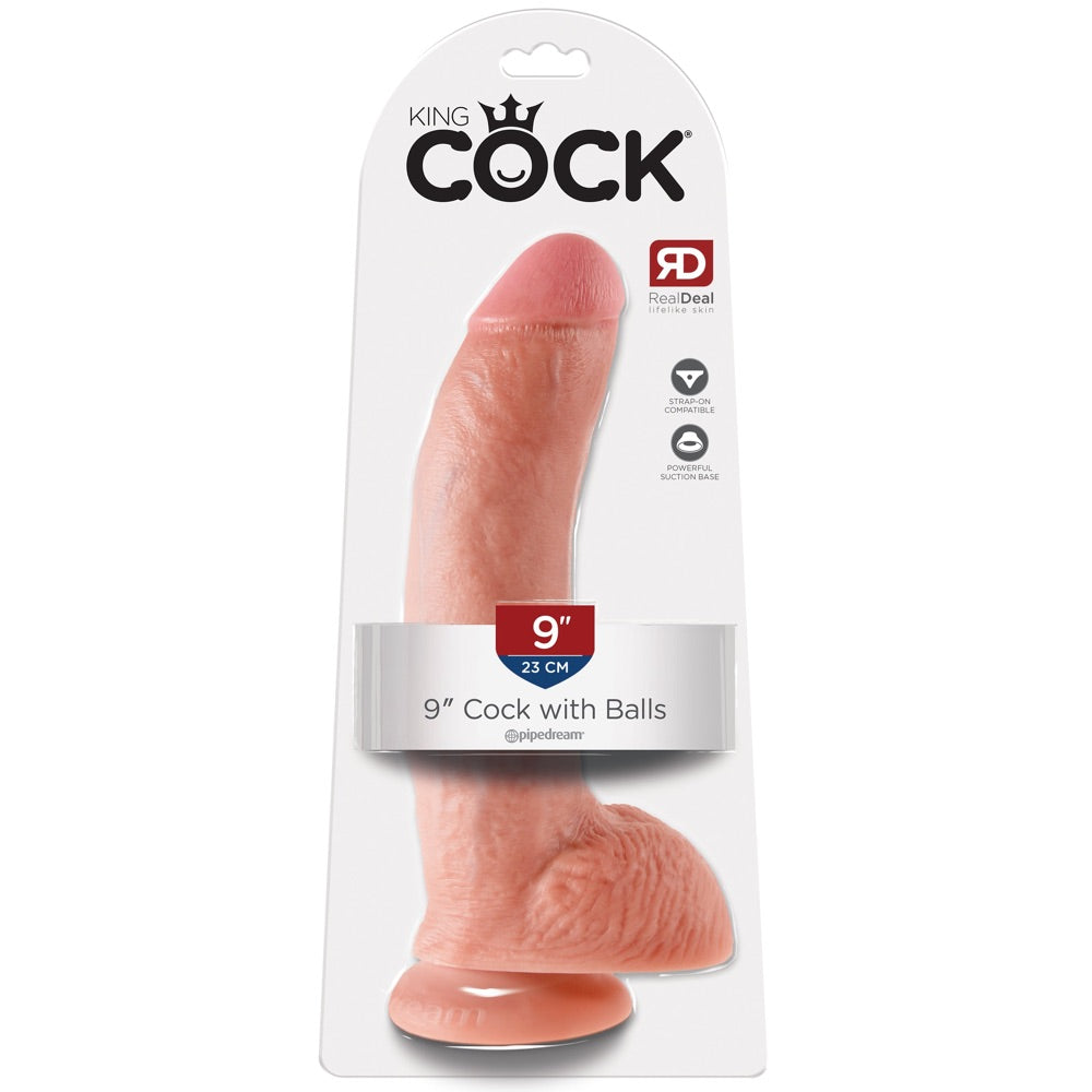 Pipedream King Cock 9" Cock with Balls - Light - Extreme Toyz Singapore - https://extremetoyz.com.sg - Sex Toys and Lingerie Online Store - Bondage Gear / Vibrators / Electrosex Toys / Wireless Remote Control Vibes / Sexy Lingerie and Role Play / BDSM / Dungeon Furnitures / Dildos and Strap Ons &nbsp;/ Anal and Prostate Massagers / Anal Douche and Cleaning Aide / Delay Sprays and Gels / Lubricants and more...