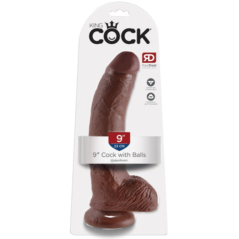 Pipedream King Cock 9" Cock with Balls - Brown - Extreme Toyz Singapore - https://extremetoyz.com.sg - Sex Toys and Lingerie Online Store - Bondage Gear / Vibrators / Electrosex Toys / Wireless Remote Control Vibes / Sexy Lingerie and Role Play / BDSM / Dungeon Furnitures / Dildos and Strap Ons &nbsp;/ Anal and Prostate Massagers / Anal Douche and Cleaning Aide / Delay Sprays and Gels / Lubricants and more...