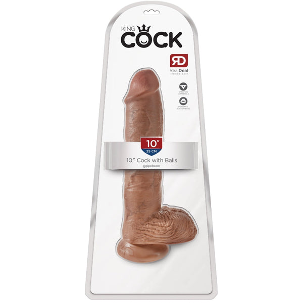 Pipedream King Cock 10" Cock with Balls - Tan - Extreme Toyz Singapore - https://extremetoyz.com.sg - Sex Toys and Lingerie Online Store - Bondage Gear / Vibrators / Electrosex Toys / Wireless Remote Control Vibes / Sexy Lingerie and Role Play / BDSM / Dungeon Furnitures / Dildos and Strap Ons &nbsp;/ Anal and Prostate Massagers / Anal Douche and Cleaning Aide / Delay Sprays and Gels / Lubricants and more...